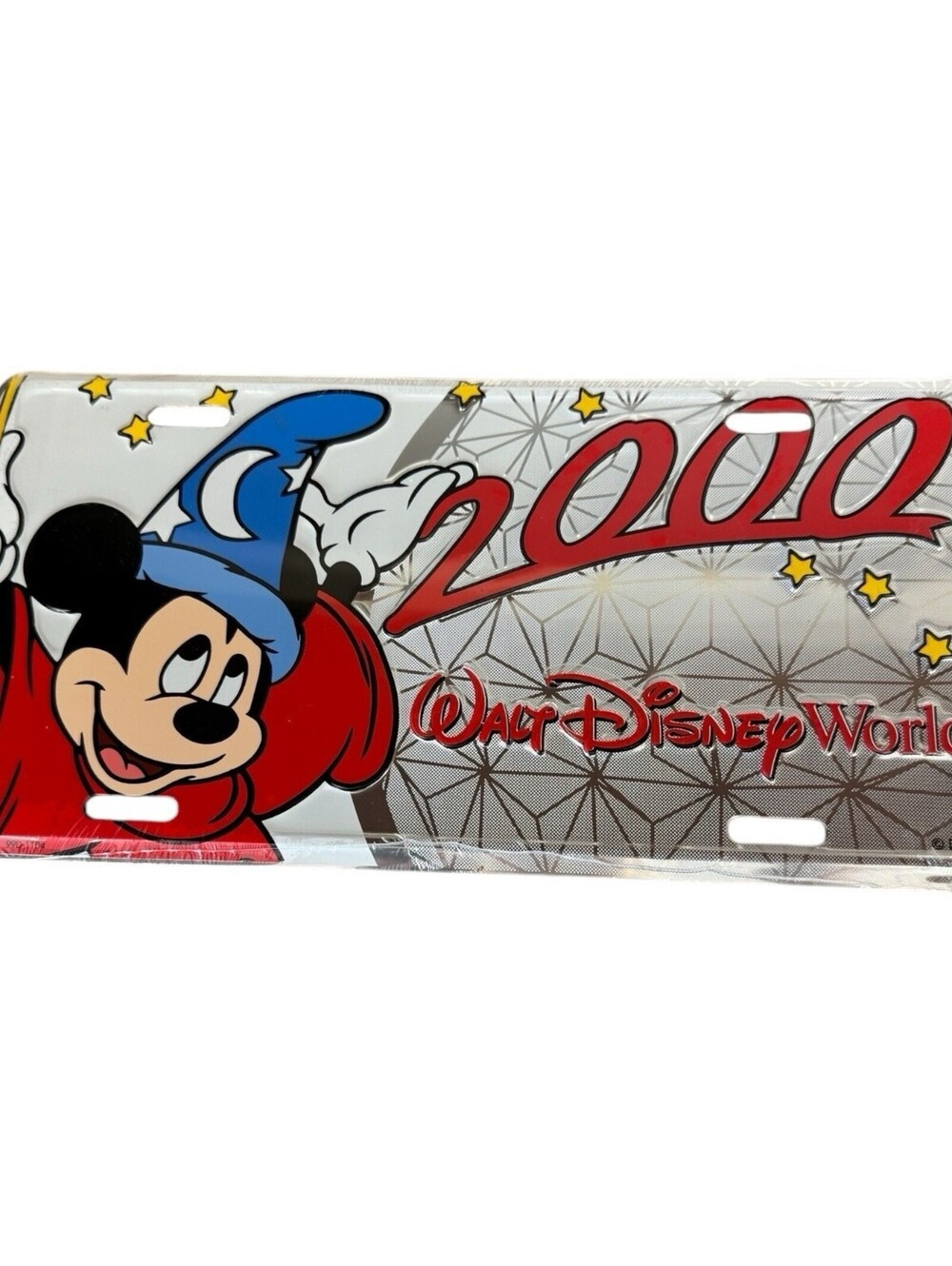 Walt Disney World 2000 Sorcerer Mickey License Plate Sealed